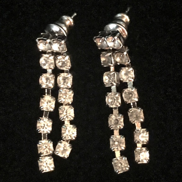Vintage Rhinestone Earrings - Picture 1 of 1